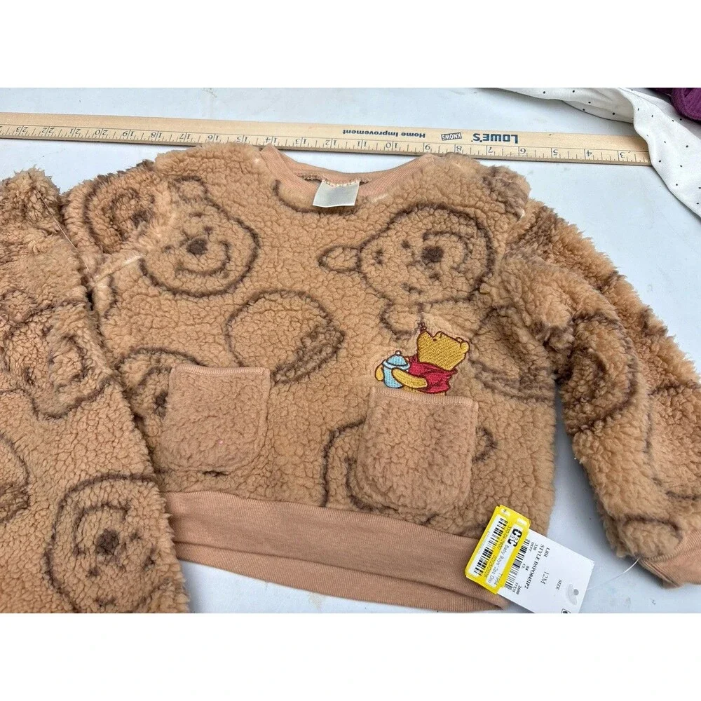 Baby Boys' 2pc Disney Winnie the Pooh Cozy Pullover & Pants Set - Tan 12M - NWT